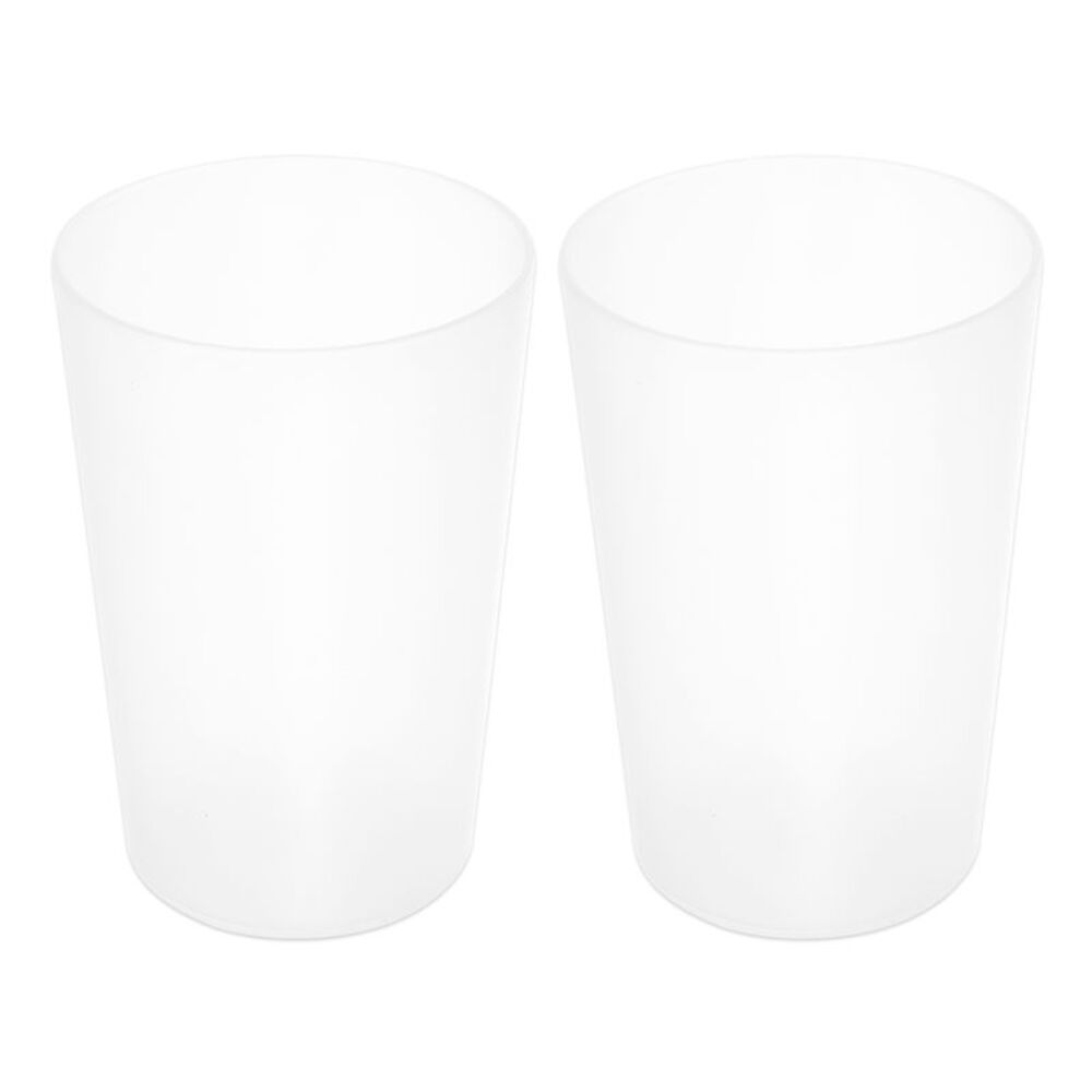 2pcs Bathroom Kitchen PP Toothbrush Tumblers Clear 4.52''x3.03''
